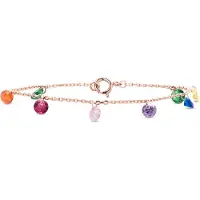 Luxenter , Rolcon-Armband aus 925er Sterlingsilber und mehrfarbigen Zirkonen mit 18K Rosévergoldung