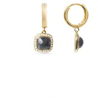 Luxenter Ohrringe mit dunkelblauen Kristallen in 18K Gelbgold - Liw