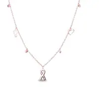 Luxenter , 925er Sterlingsilber und rosa Turmalin mit rhodinierten Zirkonen als Halskette