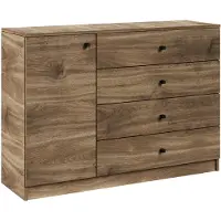 Masseno Kommode NESTOS 120 cm Sideboard mit 4 Schubladen und 1 Türen für Wohnzimmer Schlafzimmer Modern 120x40x87 cm Braun