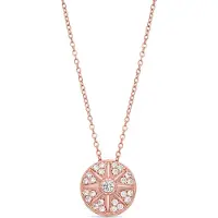 Luxenter -Halskette aus brillantem Metall und Zirkonia-Legierung, abgeschlossen in 18-karat-Roségold – Fredry