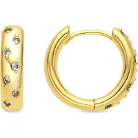 Luxenter Ohrringe mit 18 Karat Gelbgold-Finish und funkelnden Zirkonia – Yase