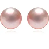 Luxenter Ohrringe, 925er Sterlingsilber und rhodinierte rosa Perlenkette