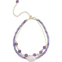 Luxenter -Armband, Metalllegierung Ekhao und Amethyst-Zirkonia 18K vergoldet