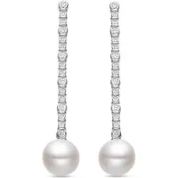 Luxenter 925 Ohrringe aus Sterlingsilber und weißem Perlmutt mit Rhodium-Finish – Nibar