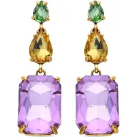 Luxenter Purpurkristall-Ohrringe aus 18k Gelbgold - Phiaqua