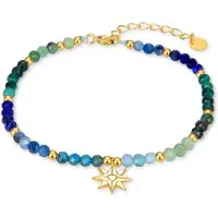 Luxenter 925 Sterling Silber Armband mit Multicolor Kristall in 18K Gelbgold - Neomu
