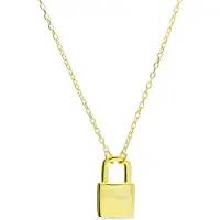 Luxenter Imlor-Halskette aus 925er Sterlingsilber mit 18 Karat Gelbgoldplattierung