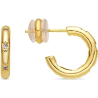 Luxenter Ohrringe mit 18 Karat Gelbgold-Finish und funkelnden Zirkonia-Steinen – Sisah