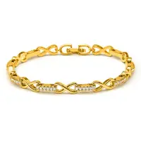 Luxenter Armband mit funkelnden Zirkonia-Steinen, 18 Karat Gelbgold-Finish – Raak