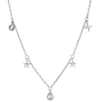 Luxenter Sterling Silber 925 Halskette mit rhodinierten Zirkonia - Stern