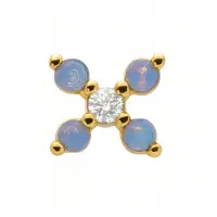 Luxenter Piercing aus Zirkonia mit 18 Karat Gelbgold-Finish – Acano