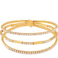 Luxenter Armband mit funkelnden Zirkonia-Steinen, 18 Karat Gelbgold-Finish – Amlok