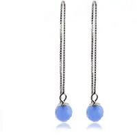 Luxenter , Ohrringe aus 925er Sterlingsilber und aquamarinblauem Hydrothermalquarz, rhodiniert