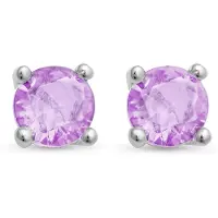 Luxenter Ohrringe, 925er Sterlingsilber und 18K vergoldete Amethyst-Zirkonia-Ohrringe