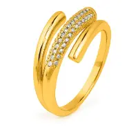 Luxenter Ring mit Zirkonia, 18 Karat Gelbgold-Finish – Jedrac