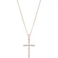 Luxenter -Halskette aus brillantem Metall und Zirkonia-Legierung, verarbeitet in 18-karat-Roségold – Cruz
