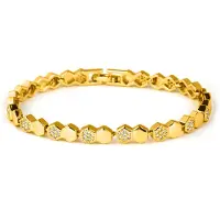 Luxenter Armband mit funkelnden Zirkonia-Steinen, 18 Karat Gelbgold-Finish – Lyth