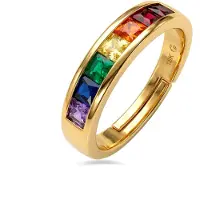 Luxenter Multicolor Zirconia Ring mit 18-karat-Gelbgold - Kasee