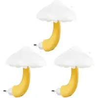 Dopwii 3pcs Pilz-Nachtlichter, LED Nachtlicht mit Dämmerungssensor für die Steckdose, niedliche Wanddekoration für Kinderzimmer, Schlafzimmer, Babyzimmer