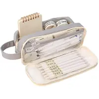 Markenlos Stiftehalter mit 5 Fächern, wasserdicht, schönes Design, für Mädchen und Jungen, große Aufbewahrungsbox für Schrein, für Kinder, Jugendliche und Schüler (grau)