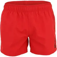 HUGO Badehose "TIKI", Herren, Gr. S (48), N-Gr, rot (open pink 693), Microfaser, Obermaterial: 100% Polyester, Badehosen Badehose, mit elastischem Bund