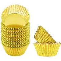 Semoic 500 Stück Cupcake-Förmchen Aus Silberfolie zum Backen Von Backförmchen, Dick und Stabil, Ölbeständig, Muffinförmchen Aus Papier B