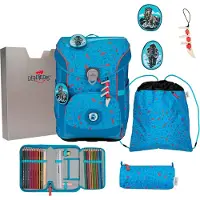 DERDIEDAS ErgoFlex Easy Superflash Blue Ice Schulranzenset 5-teilig