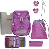 DERDIEDAS ErgoFlex Light Purple Unicorn Schulranzenset 5-teilig
