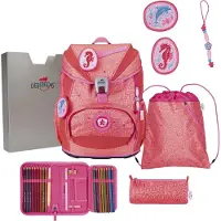 DERDIEDAS ErgoFlex Light Superflash Coral Reef Schulranzenset 5-teilig
