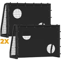 OEM Zweikammer-Kinderfußballtor 180 x 120 x 60 cm mit galvanisiertem Stahlfachwerk und Netz für den Garten.