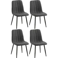 CLP 4er Set Stühle Dijon mit Lehne dunkelgrau Material Stoff