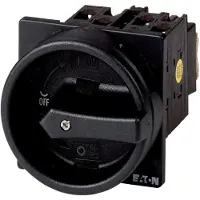 Eaton 041246 Hauptschalter, T0, 20 A, Einbau, 2 Baueinheit(en), 3-polig, HALT-Funktion, mit schwarzem Drehgriff und Sperrkranz, abschließbar in