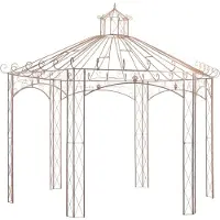 Syfax Gartenpavillon Antikbraun 4 m Eisen
