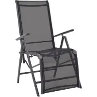 Syfax Liegestuhl Aluminium und Textilene Schwarz
