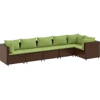 vidaXL 6-tlg. Garten-Lounge-Set mit Kissen Braun Poly Rattan