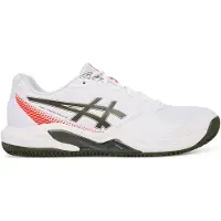Asics Tennisschuh "GEL-DEDICATE 9 CLAY", Herren, Gr. 49, weiß (weiß, vintage khaki), Synthetik, Schuhe Tennisschuh, Sandplatzschuhe für Ascheplätze