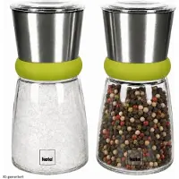 MamboCat 2er Set Molino Gewürzmühlen grün Glas Keramikmahlwerk Salz Pfeffer
