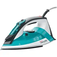 Polti Vaporella Quick & Comfort QC120, Dampfbügeleisen, Edelstahl-Bügelsohle, 1,9 m, 30 g/min, Schwarz, Türkis, Weiß, 0,3 l