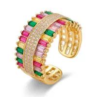 Luxenter Multicolor Zirconia Ring aus 18-karat-Gelbgold - Maku
