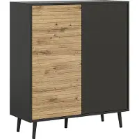 Home24 Kommode - Schwarz / Eiche Artisan Nachbildung