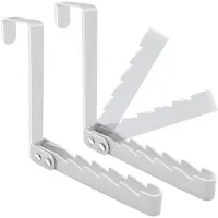 Semoic 2er-Pack Kleiderbügel mit Haken über der Tür, Stabiler, Faltbarer Wäscheständer über der Tür für Kleidung, Mäntel und Handtücher, Weiß
