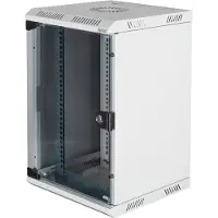 Digitus Kombi-Wandgehäuse 254 mm (10") und 482,6 (19") mm, Wandmontiertes Regal, 10U, 30 kg, Sperrschloss, Verbessertes Kabelmanagement, 10,3 kg