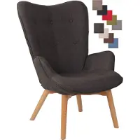 CLP Lounger Durham Stoff mit Buchenholz Gestell dunkelgrau