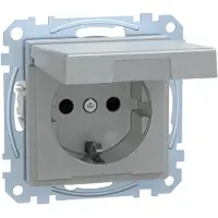 Merten MEG2314-0460. Buchsen-Typ: CEE 7/3, Unterstützte Stecker-Typen: CEE 7/4. Produktfarbe: Aluminium, Material: Thermoplast. Eingangsspannung: 250 V, Stromstärke (maximal): 16 A (MEG2314-0460)