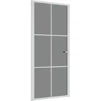 vidaXL Innentür 93x201,5 cm Weiß ESG-Glas und Aluminium
