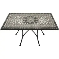 Degamo Wandtisch SIENA rechteckig 45x90cm, Eisen + Mosaik grau