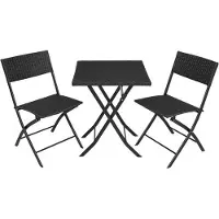Helloshop26 Gartenmöbelset 2 Personen Schwarz 2108100