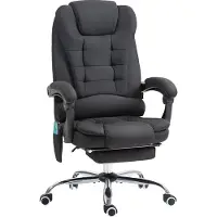 SUCCESS COURIER Ergonomischer Chefsessel Schwarz Massagefunktion Wärmefunktion Schreibtischstuhl mit Fußstütze Liegefunktion 135° Höhenverstellbar Drehstuhl Computerstuhl 120kg