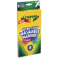 Crayola Ultra-Clean Waschbare Marker, Color Max, Feine Linie Klassische Farben 8 St.